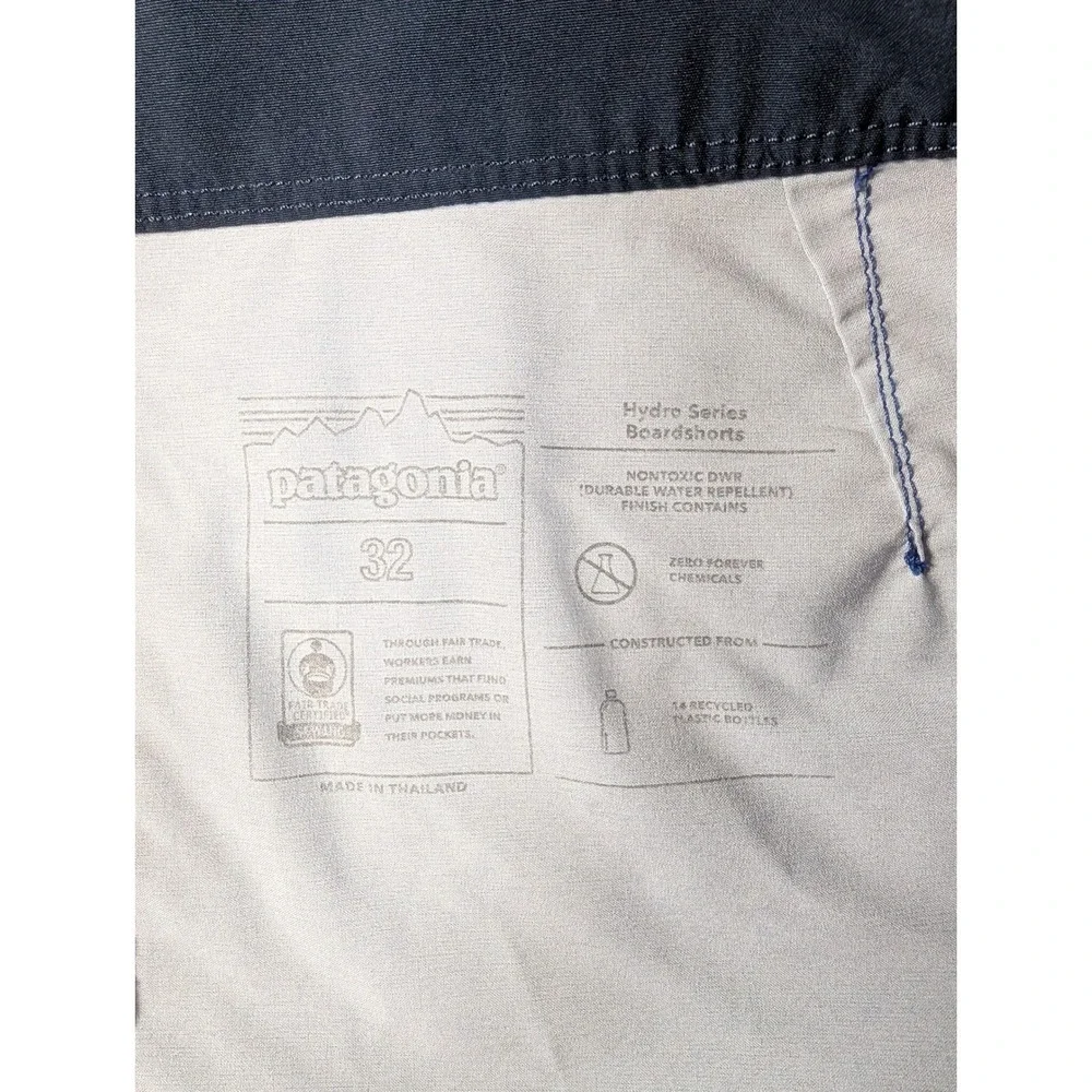 Patagonia Hydro Series Boardshorts Mens 32 Blue Striped Swim Trunks 86697 SP22